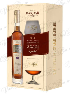 Brandy Divin Bardar XO 10 Ani 0.5L (2 pahare cadou)